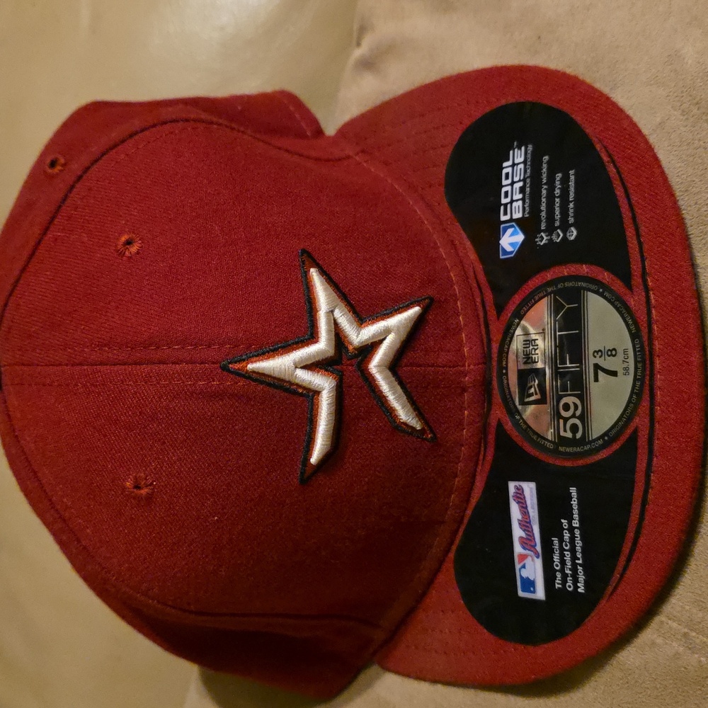 New Era Houston Astros Hat 59Fifty Red 7 3/8 NEW
